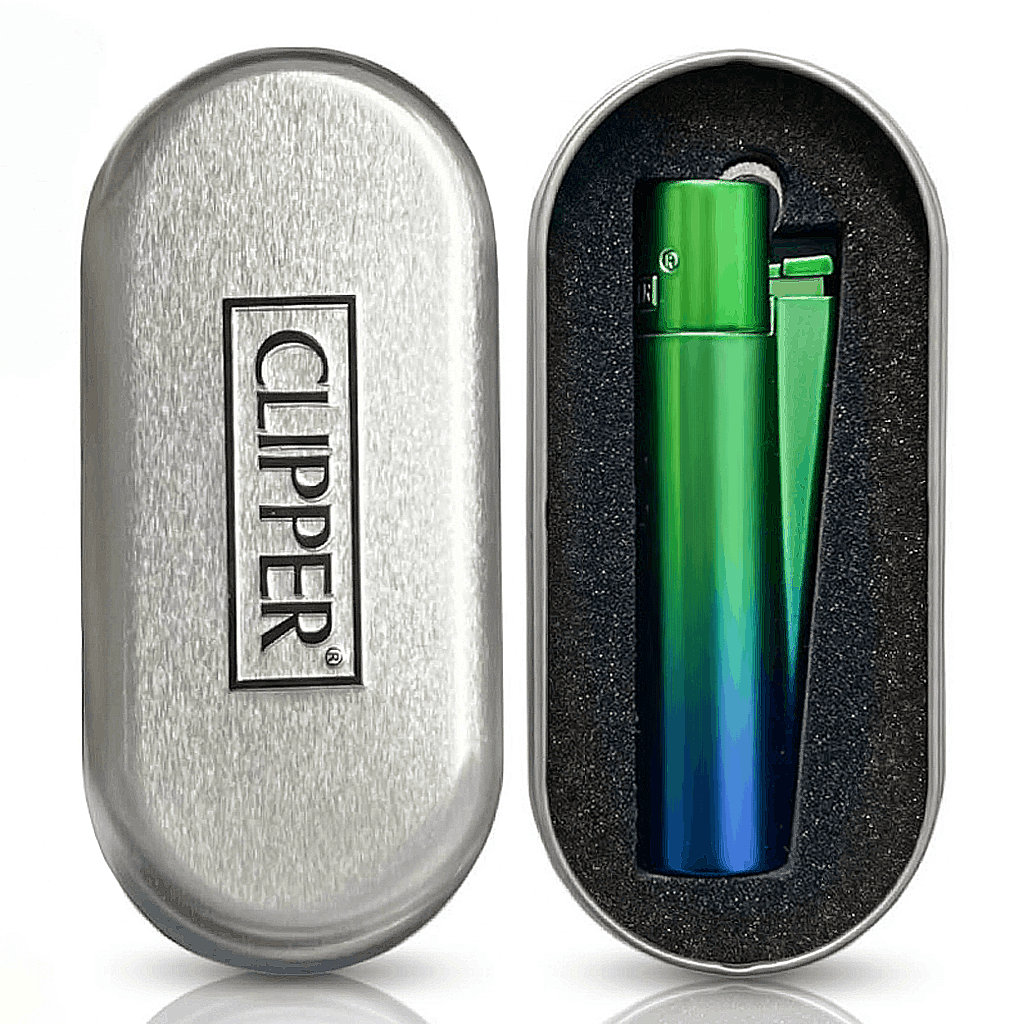 Clipper Large Metal PEACOCK MATTE with giftbox 